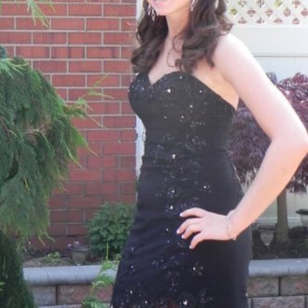 Strapless Black Cocktail Dress